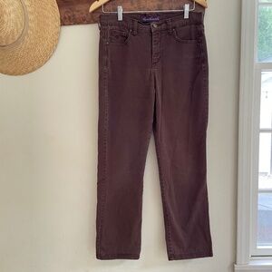 Gloria Vanderbilt | Dark Brown Denim Straight Leg Jeans 8